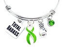 Lime Ribbon Total Badass Charm Bracelet