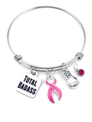 Pink Ribbon Total Badass Charm Bracelet