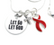 Red Ribbon Charm Necklace - Let Go, Let God