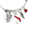 Red & White Ribbon Charm Bracelet - Your Wings Were Ready, My Heart Was Not / Memorial, Sympathy Gift