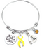 Yellow Ribbon Charm Bracelet - She Stood in the Storm / Adjusted her Sails