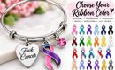 Fuck Cancer Bracelet – Choose ANY Awareness Ribbon Color | Cancer Warrior, Survivor & Fighter Gift
