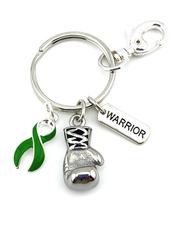 Green Ribbon Boxing Glove / Warrior Keychain