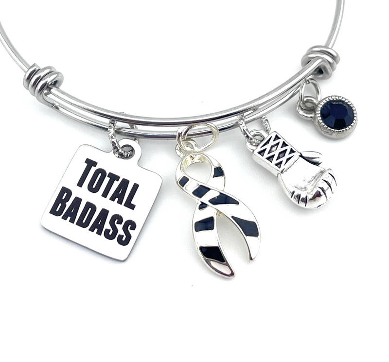 Zebra Ribbon Total Badass Charm Bracelet