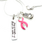 Pink Ribbon Boxing Glove Necklace - Breast Cancer Survivor Gift - This is Tough... But So am I