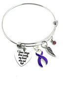 Purple Ribbon Bracelet - Your Wings Were Ready, My Heart Was Not / Memorial, Sympathy Gift