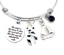 Zebra Ribbon Charm Bracelet - She Stood in the Storm / Adjusted her Sails