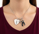 Green Awareness Ribbon Necklace with Faith Heart & Pavé Cross – Mental Health, Organ Donation, Kidney Disease & Inspirational Christian Gift