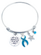 Teal Ribbon Charm Bracelet - Only In Darkness Can You See Stars