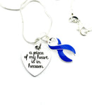 Periwinkle Ribbon Sympathy Necklace – A Piece of My Heart Is in Heaven - Memorial Remembrance Gift - Rock Your Cause Jewelry