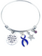 Violet - Dark Purple Ribbon - Only in Darkness Can You See Stars Charm Bracelet