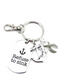 Gray (Grey) Ribbon Encouragement Keychain - Refuse to Sink