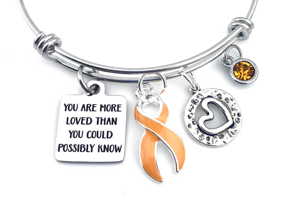 Peach Ribbon Bracelet - You Are More Loved Than You Could Possibly Know Bracelet