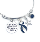 Black Ribbon Charm Bracelet - Only in Darkness Can You See The Stars