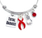 Red Ribbon Total Badass / Boxing Glove Charm Bracelet