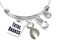 Gray (Grey) Ribbon Total Badass Charm Bracelet