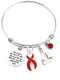 Red Ribbon Charm Bracelet - She Stood in the Storm / She Adjusted Her Sails