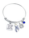 ALS / Blue & White Striped Ribbon Bracelet - You Are More Loved Than You Could Possibly Know