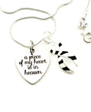 Zebra Ribbon Necklace - A Piece of My Heart is in Heaven / Sympathy, Memorial Gift - Rock Your Cause Jewelry