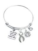 Grey (Gray) Ribbon Bracelet  - You are More Loved Than You Could Possibly Know