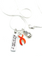 Orange Ribbon Boxing Glove Necklace - This is Tough ... But So Am I