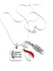 Red & White Ribbon Feather Necklace - Kind Heart, Fierce Mind, Brave Spirit