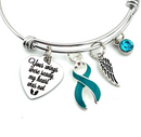 Teal Ribbon Sympathy Bracelet - Your Wings Were Ready, My Heart Was Not