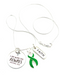 Green Ribbon Necklace - I Am With You Always - Matthew 28:20