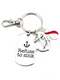 Red & White Ribbon Encouragement Keychain - Refuse to Sink