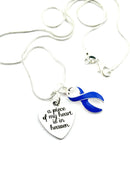 Periwinkle Ribbon Sympathy Necklace – A Piece of My Heart Is in Heaven - Memorial Remembrance Gift - Rock Your Cause Jewelry