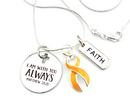 Peach Ribbon Necklace - I Am With You Always - Matthew 28:20