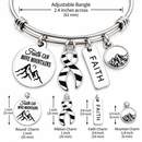 Rare Disease Awareness Bracelet, Zebra Ribbon Bracelet, Faith Can Move Mountains Jewelry, Rare Disease Warrior Survivor Gift for Her