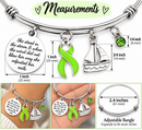 Lime Green Awareness Ribbon Bracelet, Non Hodgkin Lymphoma Gift, Lyme Disease Warrior Jewelry, She Adjusted Her Sails, Survivor Gift