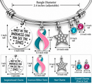 BRCA Previvor Bracelet, Pink and Teal Awareness Ribbon Jewelry, Hereditary Breast Ovarian Cancer Gift, Inspirational Survivor Bracelet
