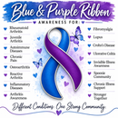 Blue & Purple Ribbon Encouragement Poem Keychain - Don't Give Up