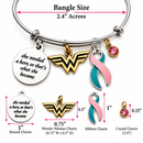 Pink & Teal (Previvor) Ribbon - She Needed a Hero, So That's What She Became