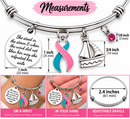 BRCA Awareness Bracelet, Pink Teal Ribbon Jewelry, Previvor Gift, Hereditary Breast Ovarian Cancer Support, She Adjusted Her Sails