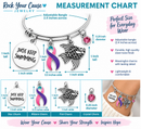 Thyroid Cancer Awareness Bracelet, Pink Teal Purple Ribbon, Just Keep Swimming, Thyroid Cancer Survivor Gift