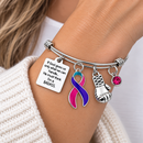 Choose Your Awareness Ribbon Bracelet – Any Ribbon Color, BADASS Fighter & Survivor Gift with Boxing Glove