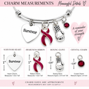 Burgundy Ribbon Survivor Bracelet – Multiple Myeloma Survivor Gift, Cancer Fighter Bracelet with Boxing Glove