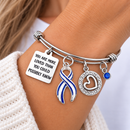 ALS Awareness Bracelet – Blue & White Striped ALS Ribbon, “You Are More Loved” Amyotrophic Lateral Sclerosis Gift