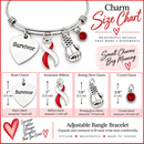 Red & White Ribbon Survivor Bracelet – Head & Neck Cancer, Oral Cancer Awareness Gift, Boxing Glove Fighter Bracelet