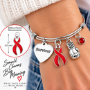 Red Ribbon Survivor Bracelet – Heart Disease, Stroke & HIV/AIDS Awareness Gift, Cancer Fighter Boxing Glove Bracelet