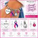 Pink Purple & Teal Thyroid Cancer Survivor Bracelet – Boxing Glove Fighter Gift, Awareness Ribbon Jewelry