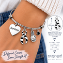 Zebra Ribbon Survivor Bracelet – Rare Disease Awareness Gift, Ehlers-Danlos EDS, Neuroendocrine Tumor & Zebra Spoonie Jewelry