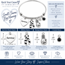 Zebra Ribbon Survivor Bracelet – Rare Disease Awareness Gift, Ehlers-Danlos EDS, Neuroendocrine Tumor & Zebra Spoonie Jewelry