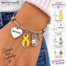 Choose Your Awareness Ribbon Survivor Bracelet – Any Ribbon Color, Cancer Survivor Gift, Boxing Glove Fighter Jewelry