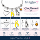 Yellow Ribbon Survivor Bracelet – Bladder Cancer Awareness, Endometriosis & Military Support Gift, Boxing Glove Fighter Jewelry