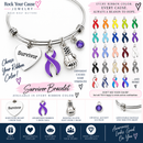 Choose Your Awareness Ribbon Survivor Bracelet – Any Ribbon Color, Cancer Survivor Gift, Boxing Glove Fighter Jewelry
