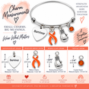 Orange Ribbon Survivor Bracelet – Multiple Sclerosis MS, Leukemia & Kidney Cancer Awareness Gift, Cancer Fighter Boxing Glove Bracelet